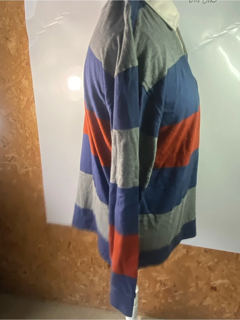 Banana Republic Striped Rugby Polo in Blue, Gray & Orange